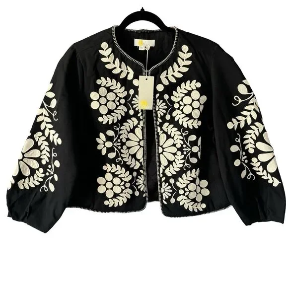 Boden Jackets Coats Boden Embroidered Crop Jacket Size
